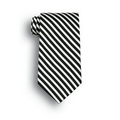 Black/White Saville Stripe Polyester Tie